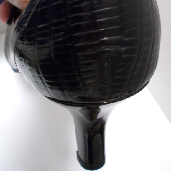 Alex Marie Black Patent Leather Loafer Style Women's 3" High Heels, Size 10M - Picture 6 of 11